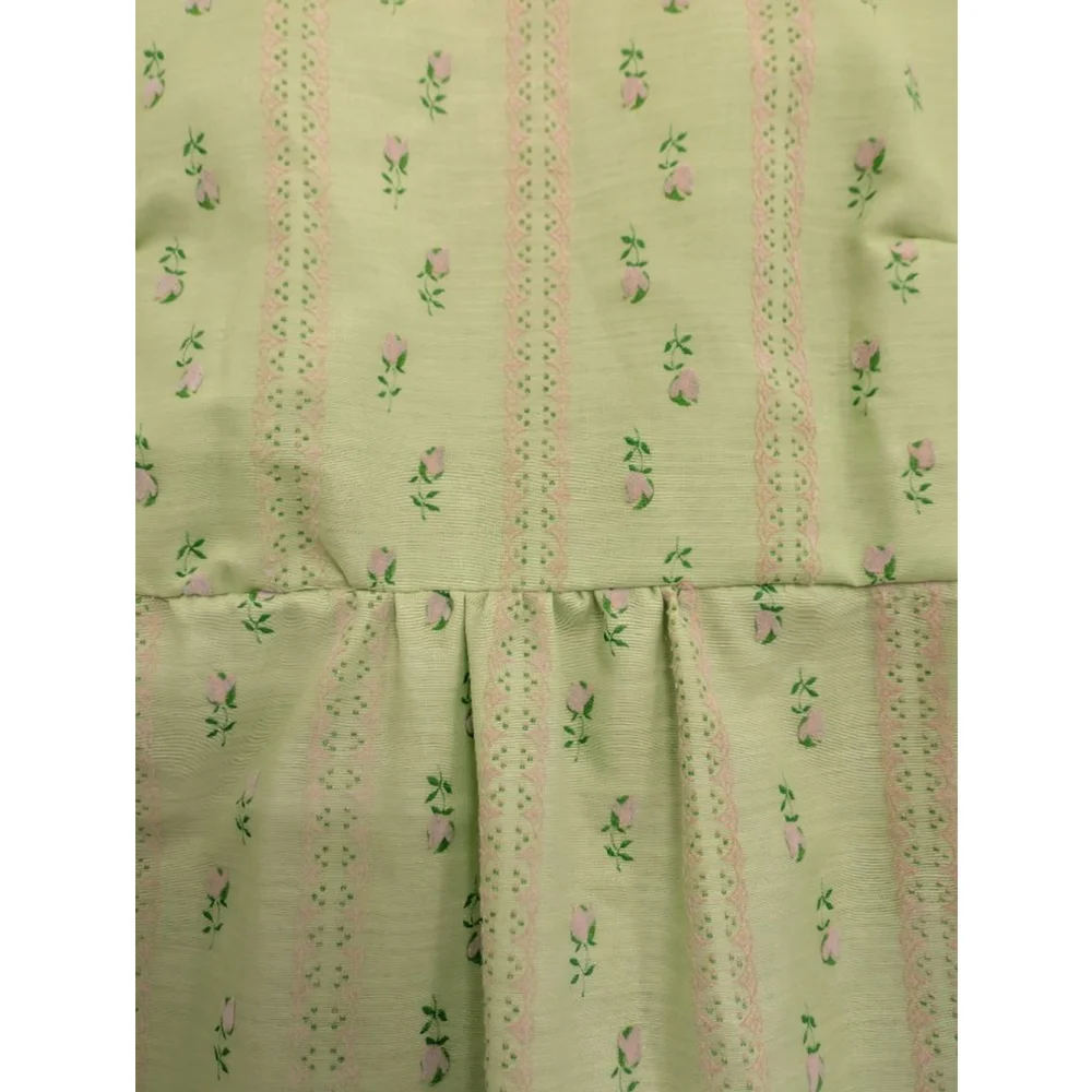 Vintage Style Bridgerton Regency Floral Prairie Dress Empire Waist Ruffle Hem S - Picture 4 of 9